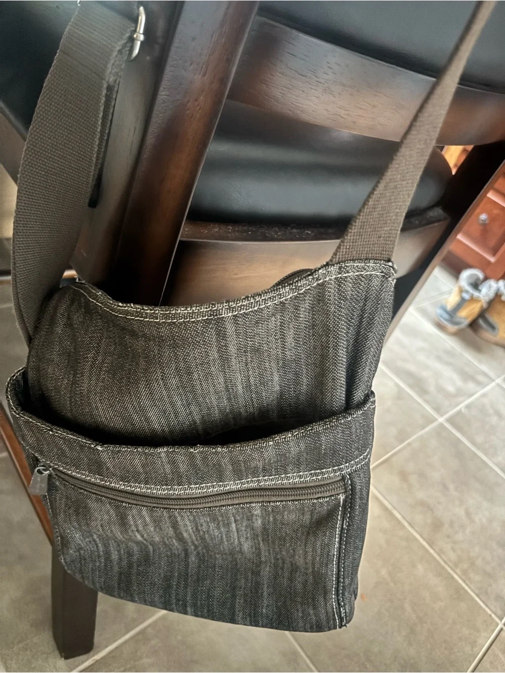 thirty-one Dark Brown Men's Messenger Crossbody Bag